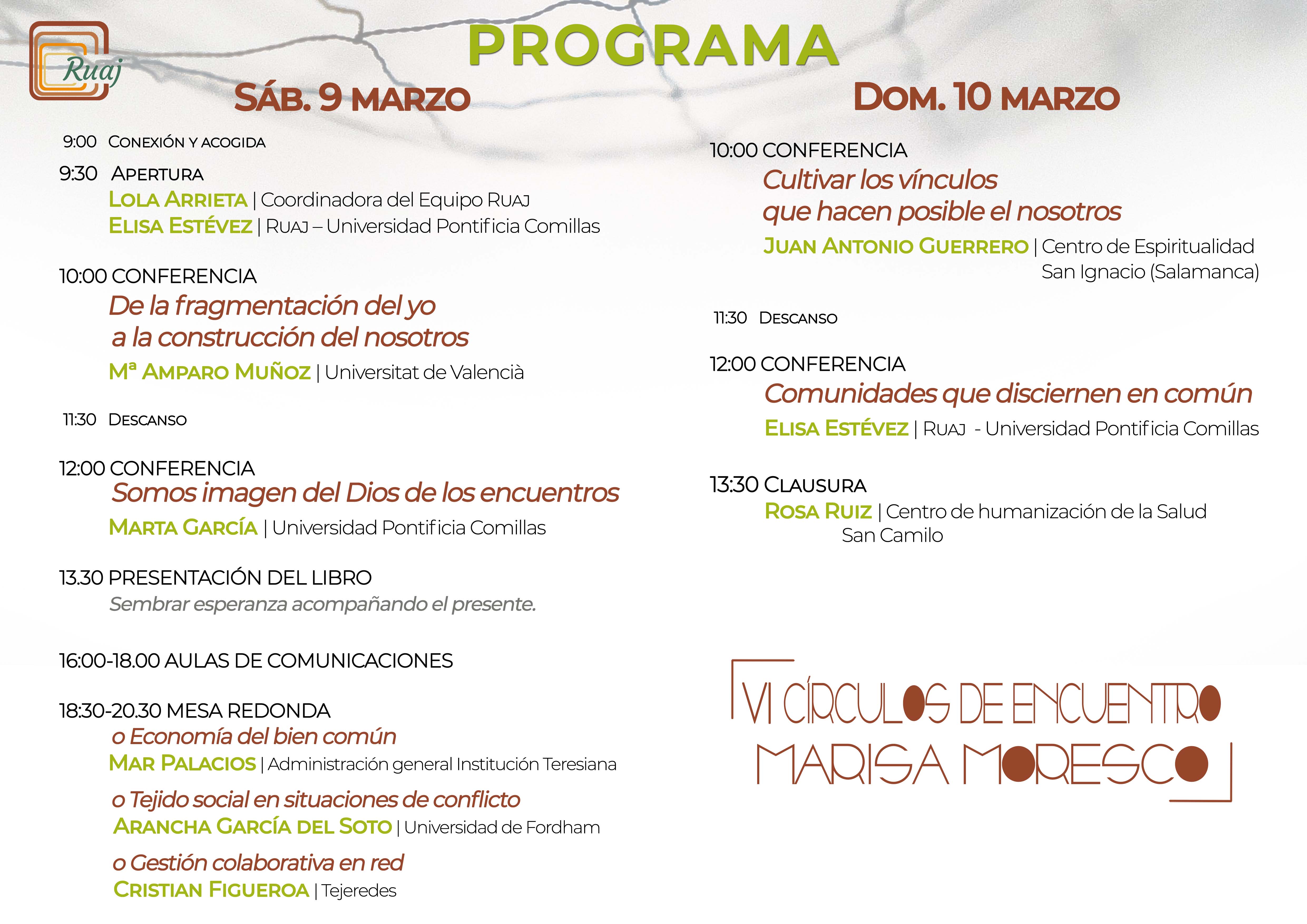 Programa VI Círculos Marisa Moresco